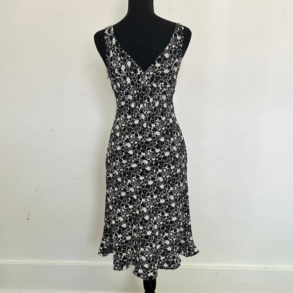 90s Y2k Express Black Floral Midi Dress - image 2